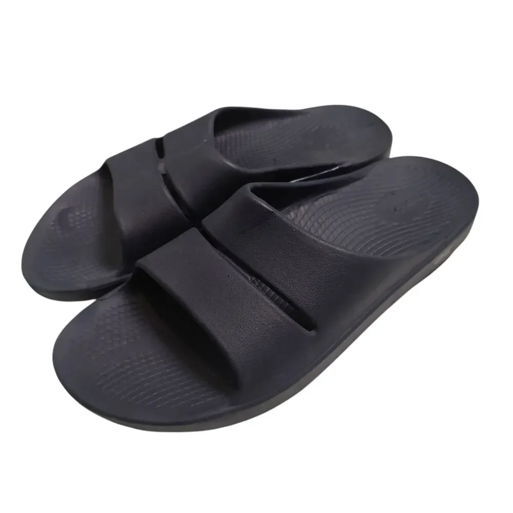 OOFOS M12-W14 OOahh Impact Absorption Recovery Comfort Slide Sandals Navy